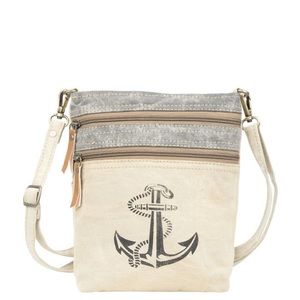 Brand New Clea Ray Canvas Crossbody / Shoulder Bag  Anchor / Nautical Design